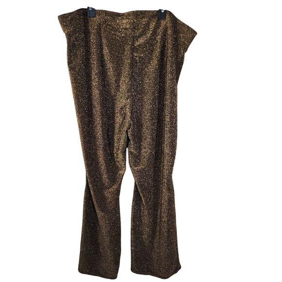 Torrid Pants Womens 4X 26 Gold Lurex Hollywood Flare Pull On Wide Band Metallic - Picture 2 of 10